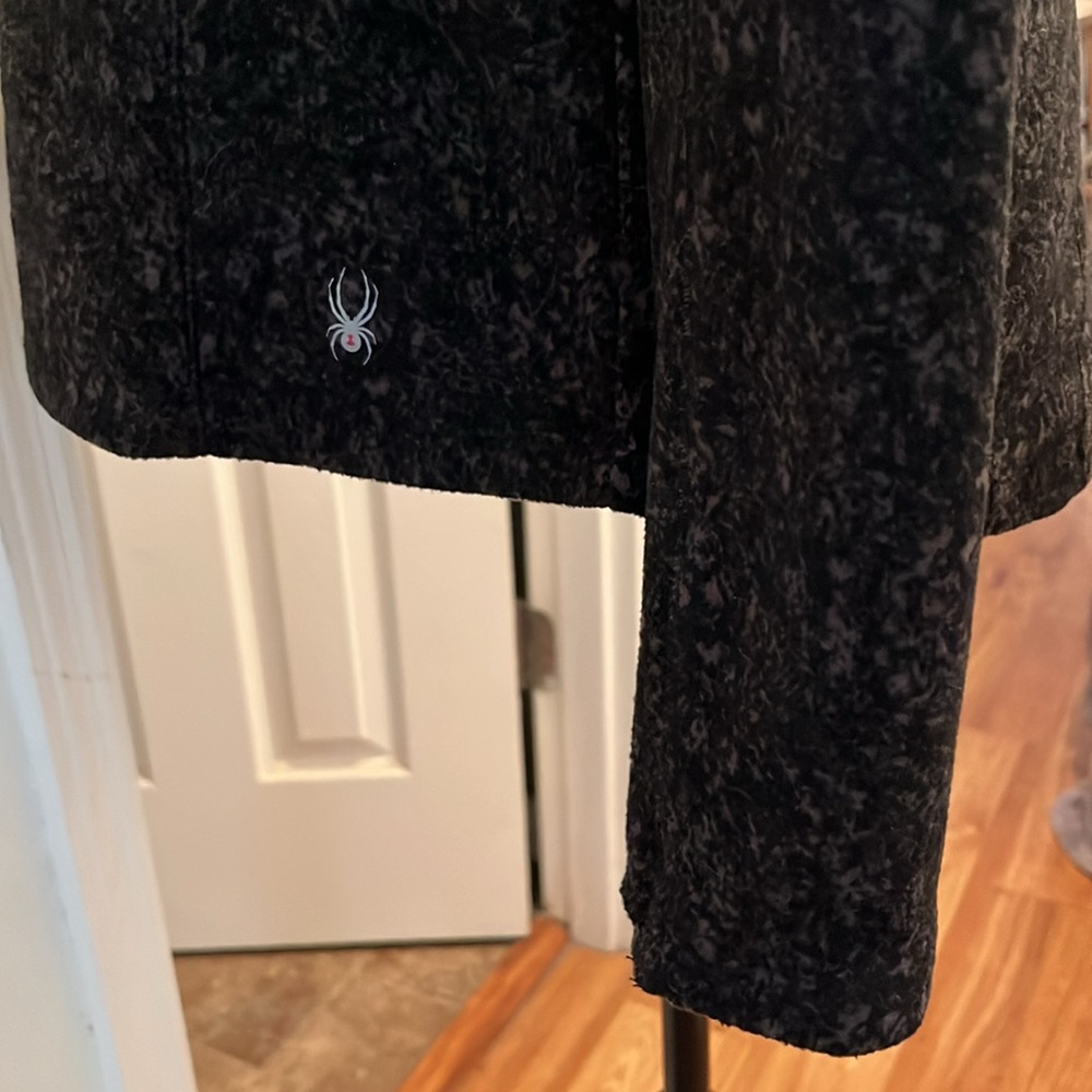 Spyder Active Black Patterned Half-Zip Jacket - image 3